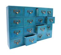 16 Cassetti Armadio Portafarmaci, Armadio Comò in Tessuto per Camera da Letto, Cassetti in Legno per Erbe, Armadietti di Conservazione, per Organizzazione e Archiviazione di Ufficio Domestico