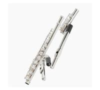 16 Chiave C a foro chiuso Corpo in rame placcato argento Flauto Tubo dritto Gomito Strumento a doppio scopo Flauto Di Strumenti Musicali