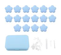 16 clip per copripiumino a forma di stella, set di spilli per fissare le lenzuola, clip per trapunte staccabili antiscivolo e resistenti con punte in gomma morbida per piumini, (Blu)