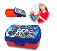 16 cm Marvel Avengers Lunch Box, plastica senza BPA, a prova di perdite, adatta al microonde senza coperchio, contenitore sandwich per scuola e viaggi | all'aperto