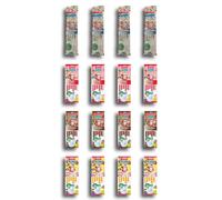 16 confezioni di cannucce Quick Milk da 5 cannucce, fragola, cioccolato, vanigli