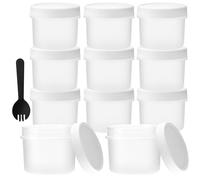 16 Contenitori per Alimenti in Plastica da 160 ml con Coperchio a Vite - Riutilizzabili per Zuppe, Tazze Deli
