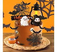 16 Decorazioni Per Torte A Forma Di Ragnatela Di Zucca E Fantasma Per Le