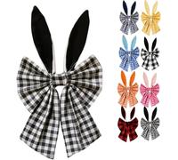 16" Easter Bunny Ear Wreath Bow,Decorative Spring Floral Bows with Rabbit Ears for Front Door, Tree Topper, and Holiday Home Decor