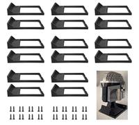 16 espositori da parete neri per casco Lego, espositore da parete, compatibile con tutti i caschi Lego standard, Boba Fett 75277/Tie Fighter Pilot 75274/Stormtrooper 75276