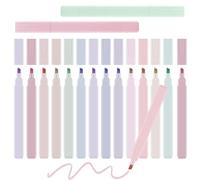 16 Evidenziatori Pastello - Pennarelli Evidenziatori Estetici con Punta a Scalpello Morbida per Journals, Bibbie e Appunti - Inchiostro ad Asciugatura Rapida, a Prova di Perdite per Scuola e Ufficio