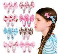 16 fermagli per capelli con fiocco per bambini, fermagli per capelli a quadri, elastici per coda di cavallo, accessori per capelli per bambine