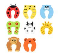 16 fermaporta a cricchetto, protezione per porte di sicurezza per bambini con 8 disegni animali, protezione per porta in schiuma, per cameretta dei bambini e animali domestici, 9,8 x 3,5 cm