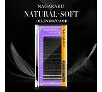 16 file NAGARAKU ciglie finte individuali classiche, colore nero opaco, ciglie professionali morbide e naturali per volume, estensioni di ciglie a grappolo, ciglie finte individuali Fibra chimica