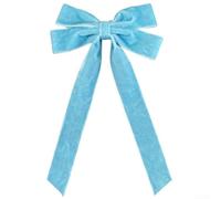 16 fiocchi in velluto con retro intrecciato per un facile fissaggio, perfetti per elevare decorazioni natalizie, tra cui ghirlande, alberi, ghirlande e feste (blu, 13 x 26 cm)