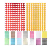16 Fogli Etichette Adesive Rotonde Colorate Numeri, A4 Codificati | Superficie Liscia, Bordi Antiarricciamento, per Magazzino, Documenti e Progetti Creativi