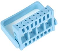 16 fori Drill Bit Tool Box Holder Grinding Head Display Rack Storage Stand Large Dust Proof Drill Bit Holder Big Acrylic Nail Drill Bit Holder Light Blue