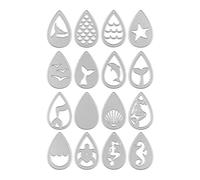 16 fustelle in metallo a forma di goccia per orecchini, a forma di creature marine, per realizzare decorazioni natalizie in pelle