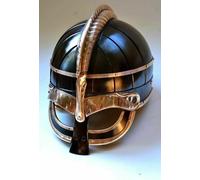16 Gage Acciaio & Ottone Medievale Vendel Viking Casco Knight Museo Armor Da