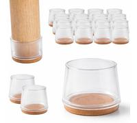 "16 Gommini Universali per Sedie in Silicone e Feltro - Tappi Piedini Antigraffio e Antirumore - Compatibili Gambe Rotonde 32-46 mm e Quadrate 22-36 mm - Per Parquet, Laminato e Gres"