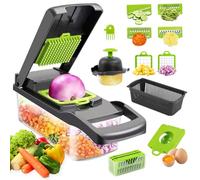 16 in1 Taglia Affetta Verdure Manuale Kit, Multifunzione Taglia Verdure Cubetti, Tritatutto Grattugia da Cucina, Taglia Verdure con 7 Lame in Inox, per Tagliare, Affettare Verdure, Grattugiare