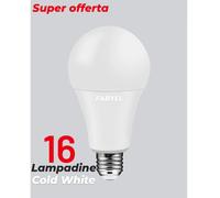 16 Lampadina Lampada sfera LED E27 20W attacco vite 220V luce fredda 6500K Promo