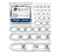 16-metri 3-mm di spessore catena in acciaio inossidabile inox V4A a maglia corta da NietFullThings in un unico pezzo catena di ancoraggio DIN 5685 DIN 766 16-m