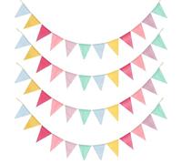 16 Metri 48 Bandierine Triangolari, Multicolore Festone Striscione Bandiere Ghirlanda, Feste Striscione Bandiere Decorazioni, per la decorazione della festa nuziale di compleanno all'aperto