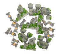 16 mini statuette di pietra: set di ornamenti per micro paesaggi in resina in