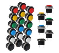 16 mm Momentary Push Button 3 A 250 V 2 pin interruttore rotondo auto-ripristinato, confezione da 24 pulsanti SPST per giochi di auto e applicazioni industriali