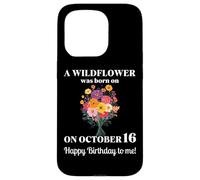 16 ottobre Nascita Fiore Calendula Cosmo Bouquet Compleanno Custodia per iPhone 15 Pro