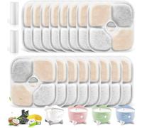 16-Pack Replacement Filters for Cat Fountain Filtri di ricambio multi-strato per distributore d acqua animali domestici potabile Assorbimento de odori Rammollimento e Rimozione delle impurità