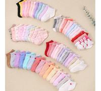 16 paia di calzini casual da barca per neonati, con fiocchi e motivi jacquard a forma di cuore. Questi carini calzini per neonate sono adatti per l'uso quotidiano e le feste. 12 doppi casuali-0-6M,12 