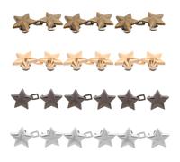 16 paia di fermagli per pantaloni: fermagli regolabili a forma di stella per