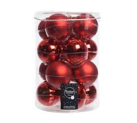 Confezione 16 palline di Natale in vetro rosso Natale 8cm