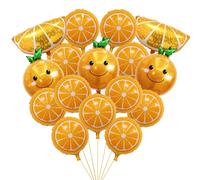 16 palloncini agli agrumi arancioni palloncini a forma di frutta in lamina di cartone animato palloncini a forma di frutta Little Cutie decorazioni per baby shower palloncini fetta arancione