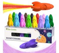 16 Pastelli Bambini 3 Anni - Crayon per Bambini 3-8 Anni - Colori che non sporcano bambini - Pastello a Razzo e Facili da Impugnare - Crayon per Bambini 3-10 Anni - Pastelli a cera bambini