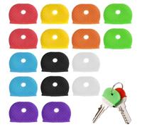 16 Pcs Chiave cap Set, Colorati Chiave cap, Flessibile Chiave Cover, Demi-cercle Chiave cap, per Facile Identificazione Chiave di Porta- 8 Colori