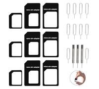 16 Pezzi 4 in 1 Adattatore per Scheda SIM con Spilla di Espulsione della Scheda SIM Set, Nano a Micro, Nano a Standard, Micro a Standard Adattatori, Estrattore SIM e Strumento di Rimozione