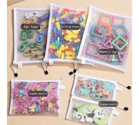 16 pezzi/8 pezzi/Borsa per il contenimento dei giocattoli per la cameretta del bambino, borsa per il contenimento dei blocchi, borsa magica per ordinare e organizzare i giochi puzzle, borsa a rete con