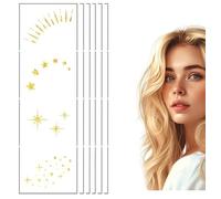 16 Pezzi Adesivi per Tatuaggi con Lentiggini, Lentiggini Glitter Tatuaggi Temporanei Anti-Udore e Impermeabili, Cerotti per il Trucco, Cerotti per Lentiggini Scintillanti, per Feste, Festival, Natale