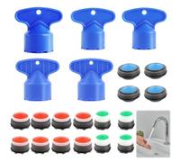 16 Pezzi Aeratori per Rubinetto M24 M21.5 M18.5 M16.5,Filtri Rubinetti Lavandino,Aeratori Del Filettatura Esterna,per Sostituzione Della Bagno e la Cucina Filtro Acqua Rubinetti,Con 5 Pcs Chiavi