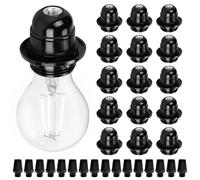 16 pezzi attacco E27 nero: 250 V 4 A plastica E27 portalampada, attacco con filettatura esterna vintage, per lampada da tavolo, lampada da terra