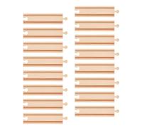 16 Pezzi Binari Treno Legno, 16,4cm Espansione Binari Treno Legno Diritti Compatibili con la Maggior Parte dei Binari del Treno Giocattoli Ferroviari per Bambini Ragazzi Ragazze