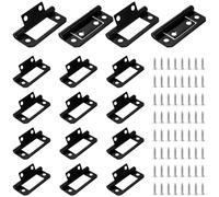 16 pezzi black Door Hinges Non-Mortise with 64 pcs Screws, 180 degree hinge, No Noise Bifold Door Hinges for Cabinet, Wooden Boxes, Window, Wardrobe, Furniture