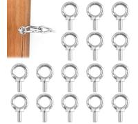 16 Pezzi Bulloni ad Occhiello M6, Bullone a Occhiello, Vite ad Anello in Acciaio Inossidabile 304, Golfari Bullone per Sollevamento, Vite con Anello Filettato Maschio, per Appendere e Fissare