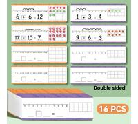 16 PEZZI Carte con linea numerica per esercizi di addizione e sottrazione entro 20, materiale didattico per l'apprendimento della matematica per insegnanti di scuola materna CA130 Schede numeriche - 1