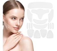 16 Pezzi Cerotti Leviganti per Il Viso, Patch Antirughe Riutilizzabile per il Viso, Design Morbido e Delicato Sulla Pelle e Lavabile, per Fronte, Occhi, Guance, Bocca e Petto