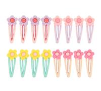 16 Pezzi Clips Chioma Fiore Estetiche per Ragazze, Fermagli | Lega, Acrilico e Polymer Clay, Forme Floreali Colorate, Tenuta Sicura e Delicata per Uso Quotidiano