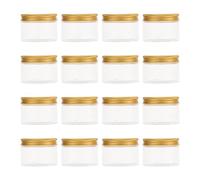 16 Pezzi Contenitore Cosmetico Ricaricabile 120ml in Plastica Oro | Crema Viso e Trucchi, Design Riutilizzabile Coperchi Piatti, Facile da Impilare e Usare