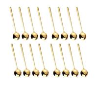 16 Pezzi Cucchiaini da Caffè, Da tè Demitasse, Cucchiaini da Tè in Acciaio Inossidabile, Cucchiaino da Caffè Classico Piccoli, Cucchiaino da Tè per dessert, caffè, gelato (13 cm, dorato)