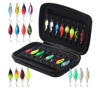 16 Pezzi Cucchiaini da Pesca Esche,Accessori per la pesca da 2,5 g/3,5 g/5 g con scatola di stoccaggio,per la pesca per la trota,Persico