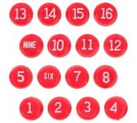 16 Pezzi Dado Numerato da Biliardo Rosso in Plastica | Accessorio per Sale Biliardo e Locali Ricreativi, Variazione di Gioco, Prestazioni Costanti, Registrazione Match