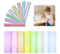 16 pezzi di aiuto per la lettura dei bambini, righello da lettura elementare, guide di lettura guidate, segnalibri colorati per la lettura guidata, materiale di trasporto dislessia (2 tipi)