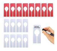 16 Pezzi di Carte Divisorie Quadrate, Che Possono Scrivere Strisce Divisorie per Appendiabiti E Carte Divisorie per Vestiti, Adatte per L'Ordinamento E L'Ordinamento dei Vestiti (Bianco, Rosso).
